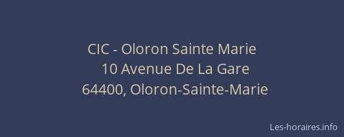 CIC - Oloron Sainte Marie