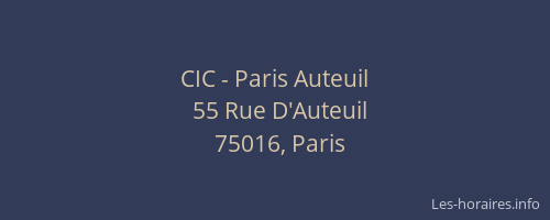 CIC - Paris Auteuil