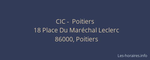 CIC -  Poitiers