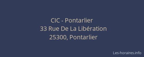 CIC - Pontarlier