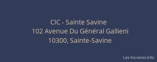 CIC - Sainte Savine