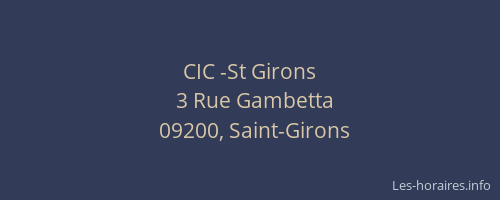 CIC -St Girons