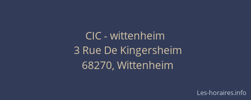 CIC - wittenheim