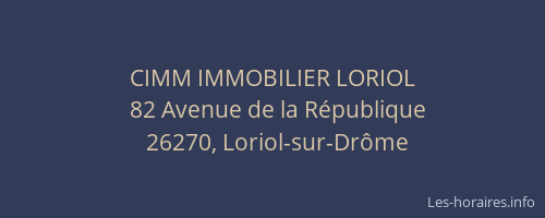 CIMM IMMOBILIER LORIOL