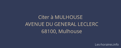 Citer à MULHOUSE