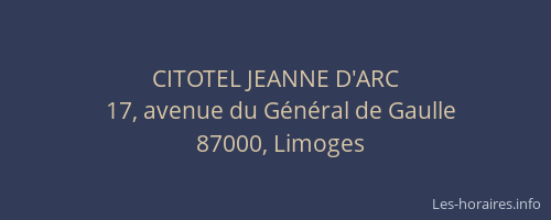 CITOTEL JEANNE D'ARC