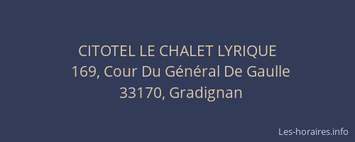 CITOTEL LE CHALET LYRIQUE