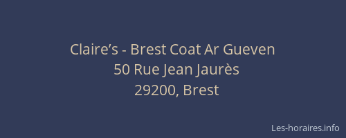 Claire’s - Brest Coat Ar Gueven