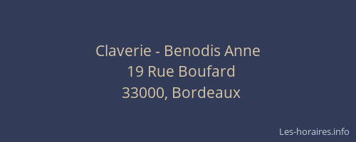 Claverie - Benodis Anne