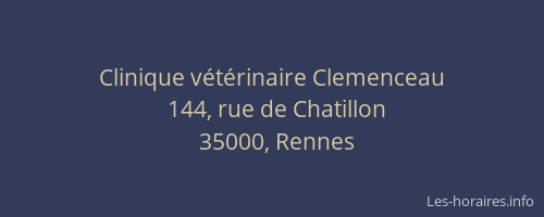 Clinique vétérinaire Clemenceau