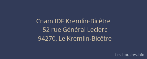 Cnam IDF Kremlin-Bicêtre