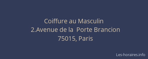 Coiffure au Masculin