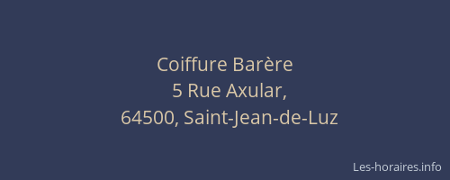 Coiffure Barère