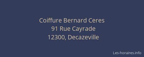 Coiffure Bernard Ceres