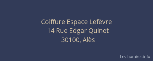 Coiffure Espace Lefèvre