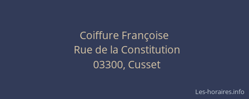 Coiffure Françoise