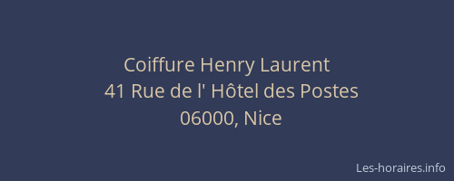 Coiffure Henry Laurent