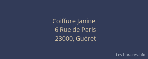 Coiffure Janine