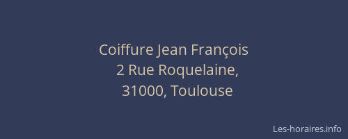 Coiffure Jean François