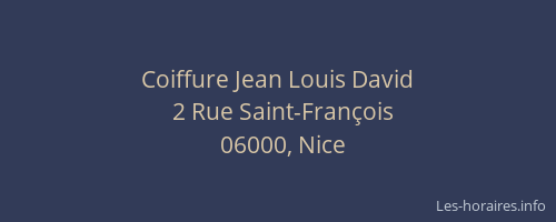 Coiffure Jean Louis David