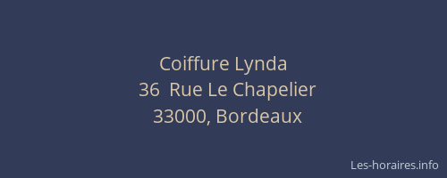 Coiffure Lynda