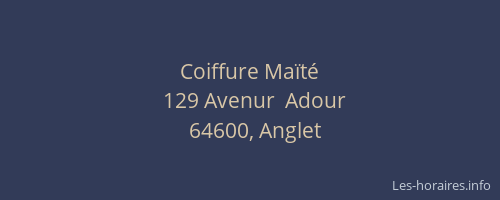 Coiffure Maïté