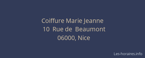 Coiffure Marie Jeanne