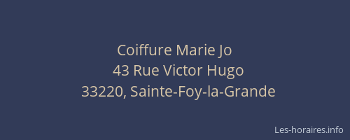 Coiffure Marie Jo