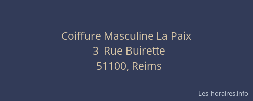 Coiffure Masculine La Paix