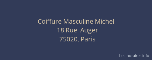 Coiffure Masculine Michel