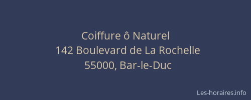 Coiffure ô Naturel