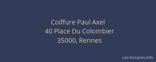 Coiffure Paul Axel