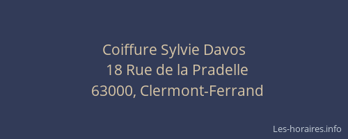 Coiffure Sylvie Davos