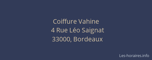 Coiffure Vahine
