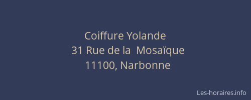Coiffure Yolande