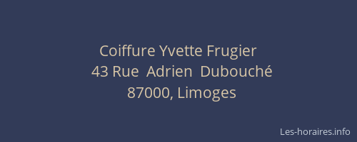 Coiffure Yvette Frugier