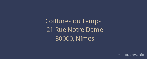 Coiffures du Temps