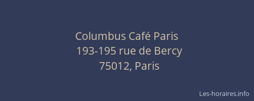 Columbus Café Paris