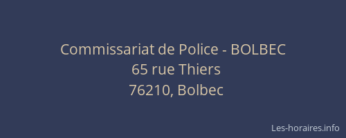 Commissariat de Police - BOLBEC
