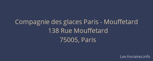 Compagnie des glaces Paris - Mouffetard