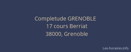 Completude GRENOBLE