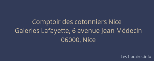 Comptoir des cotonniers Nice