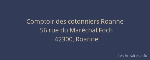 Comptoir des cotonniers Roanne