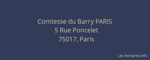 Comtesse du Barry PARIS