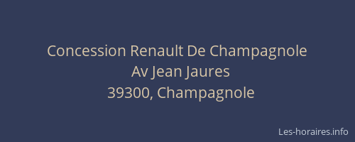 Concession Renault De Champagnole