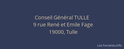 Conseil Général TULLE