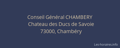 Conseil Général CHAMBERY