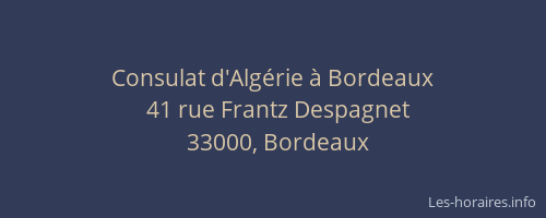 Consulat d'Algérie à Bordeaux