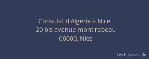 Consulat d'Algérie à Nice