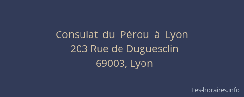 Consulat  du  Pérou  à  Lyon